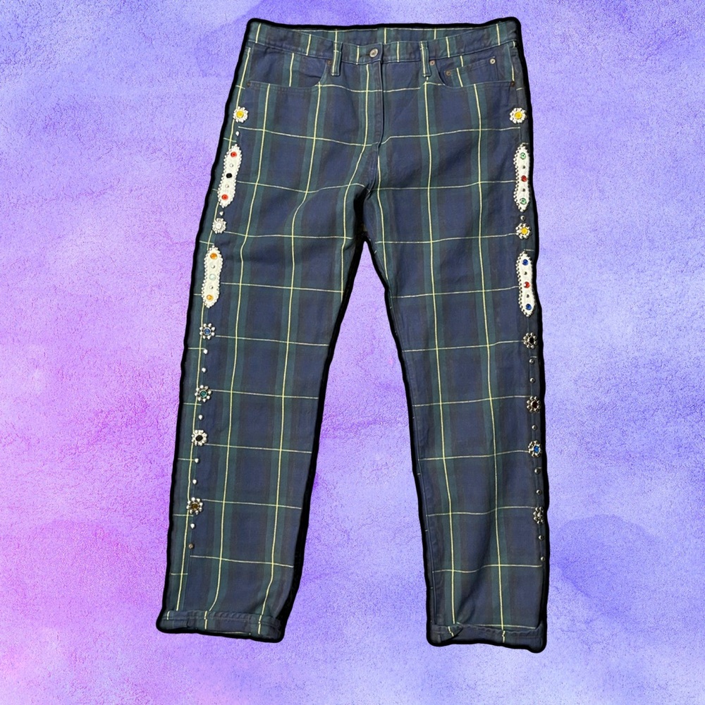 🌈 Amazing Kapital Tartan Check 5P Monkey Cisco Studds Jeans